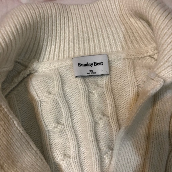 Aritzia Sunday Best Cable knit sweater cream white - Picture 6 of 6